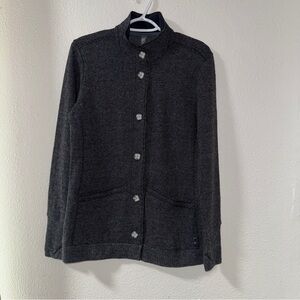 Mountain Hardwear Sarafin Button Front Sweater Small Cozy Outdoor Gray 40% wool